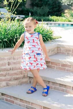 The Proper Peony Lobster Sleeveless Dress NWT size 4T